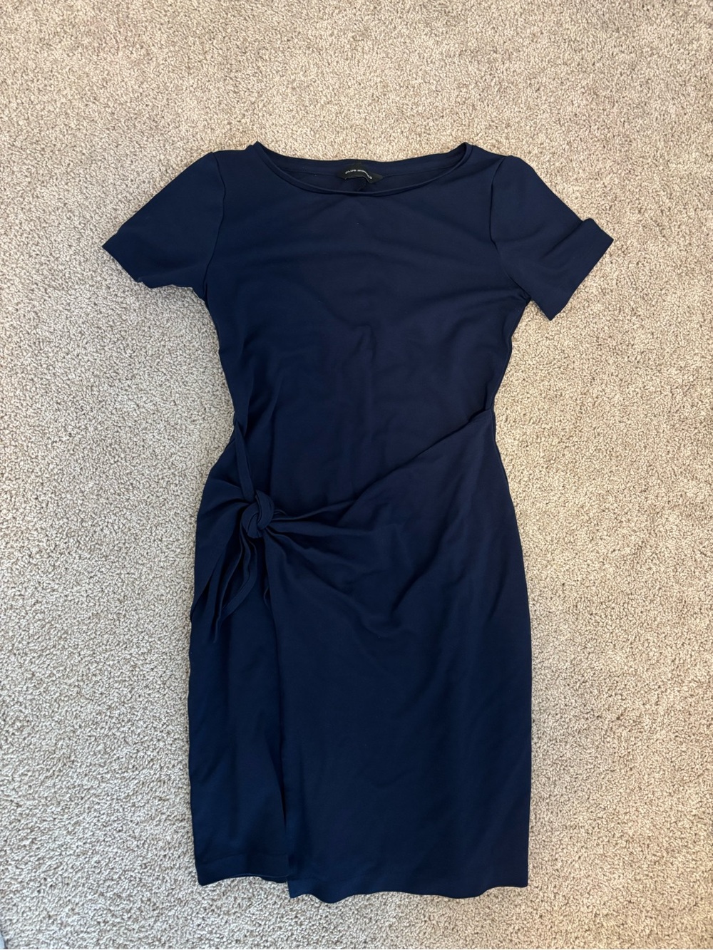 Club Monaco Navy Knot-Accent Midi Dress